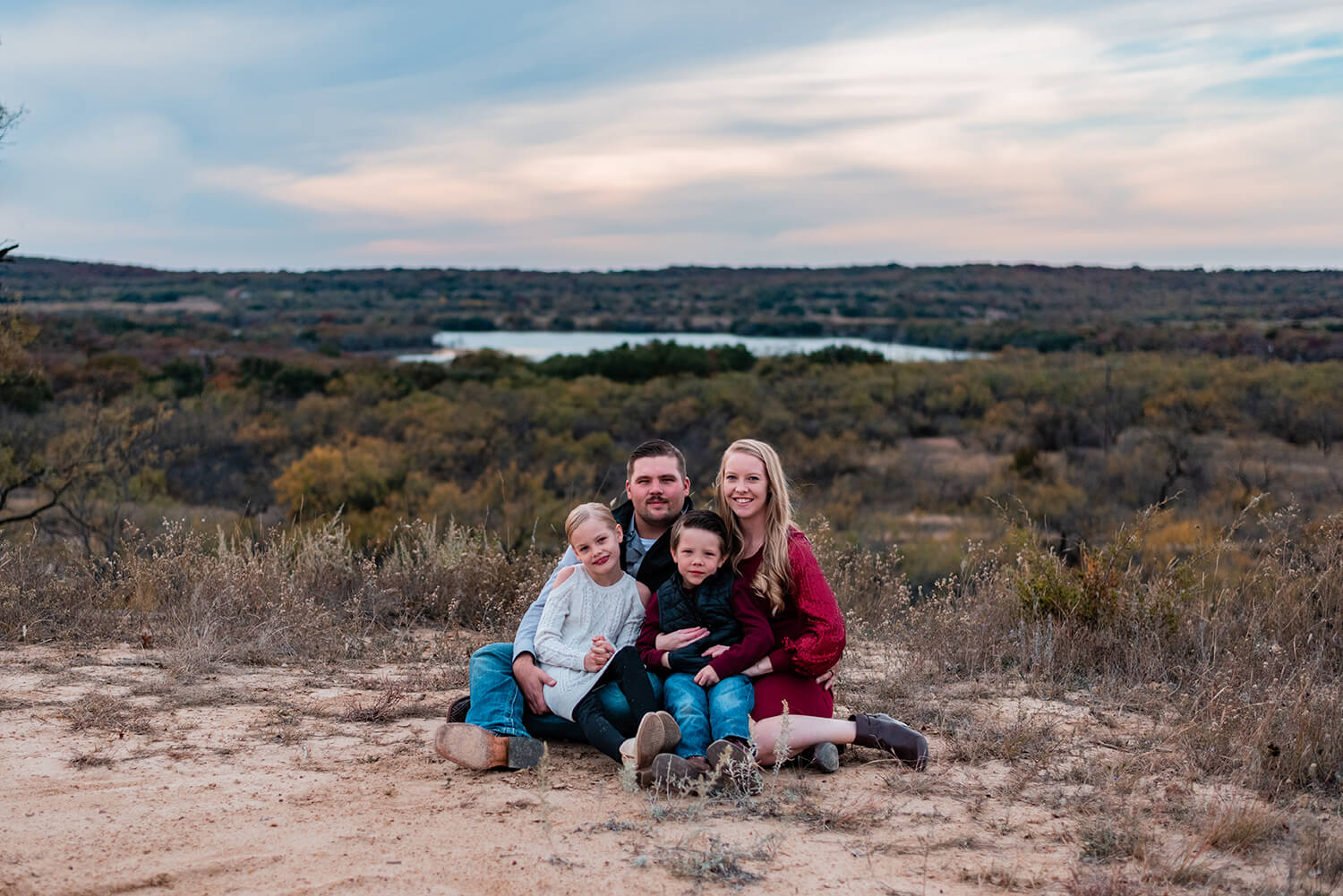 family photoshoot at flat top cisco texas
