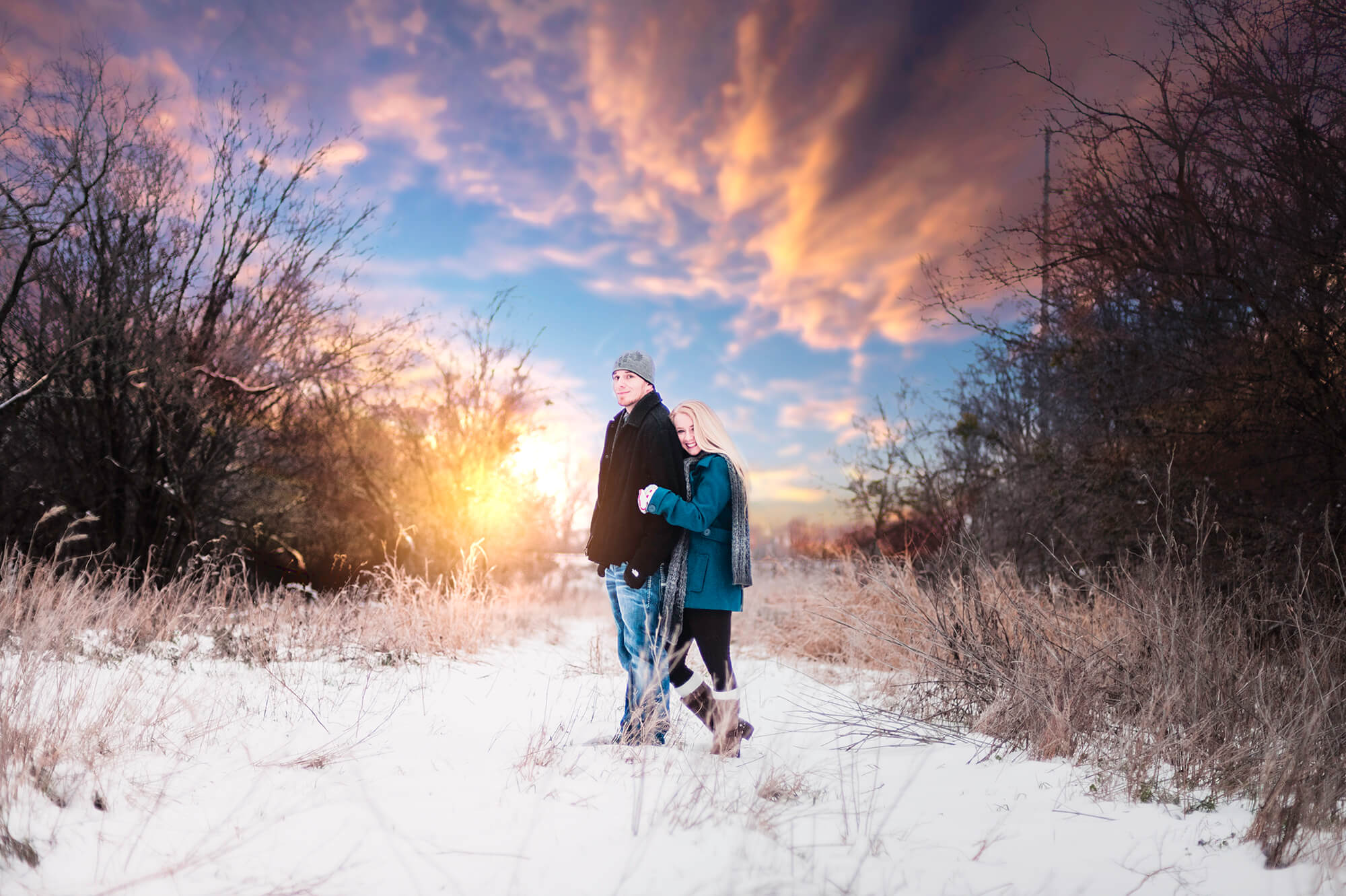 winter engagement photoshoot