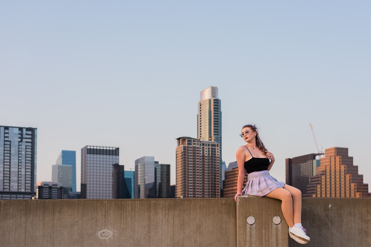 rooftop senior photoshoot austin