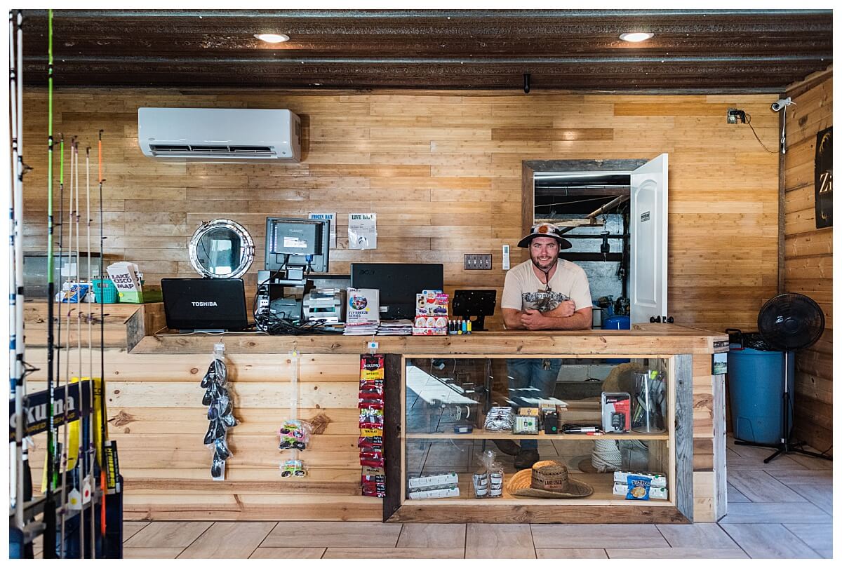 jason behind the counter at the lake store in cisco texas