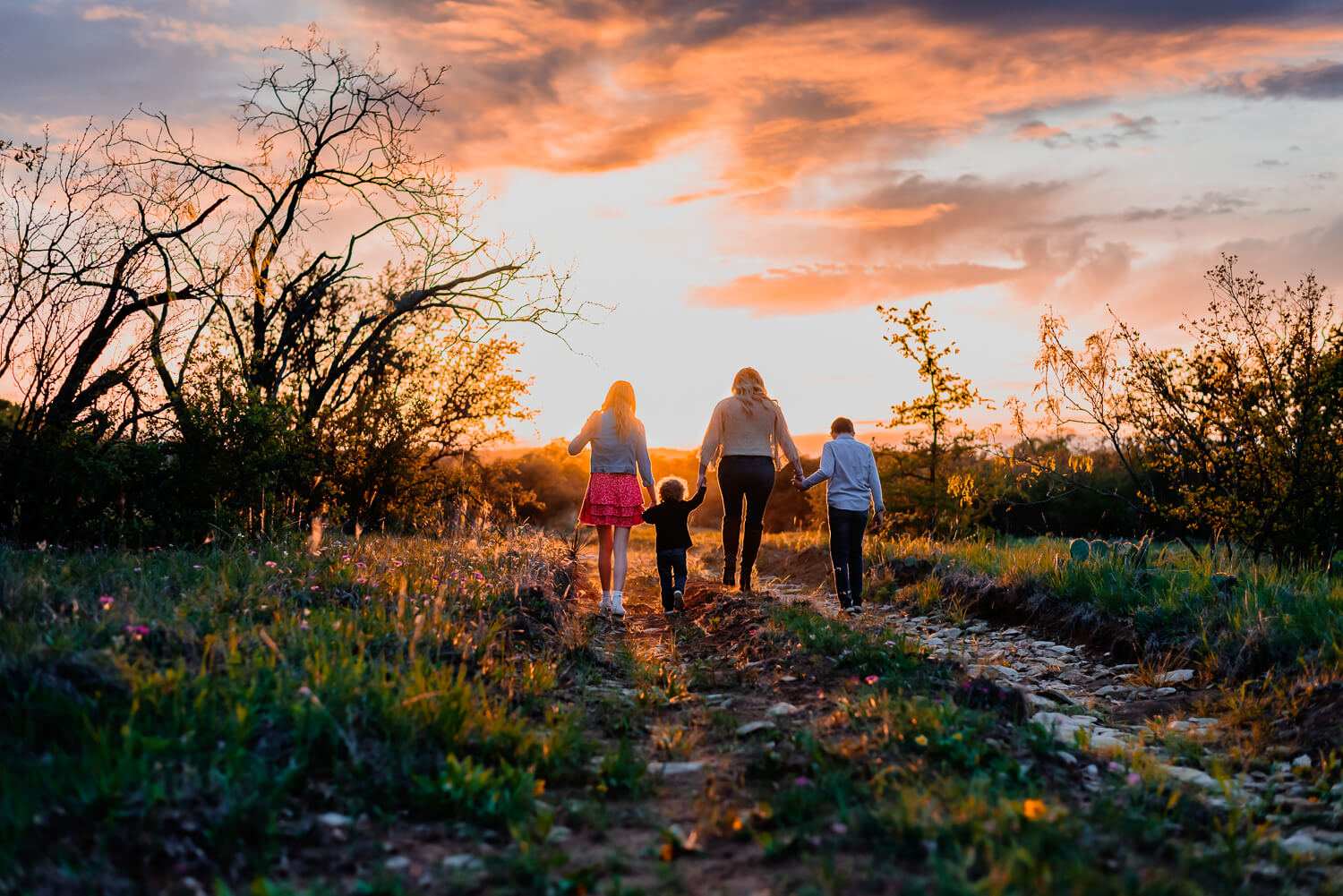 sunset family photoshoot at cisco lake