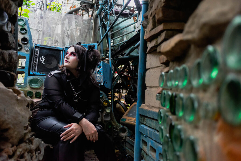 Senior Photos at the Cathedral of Junk in Austin, Texas