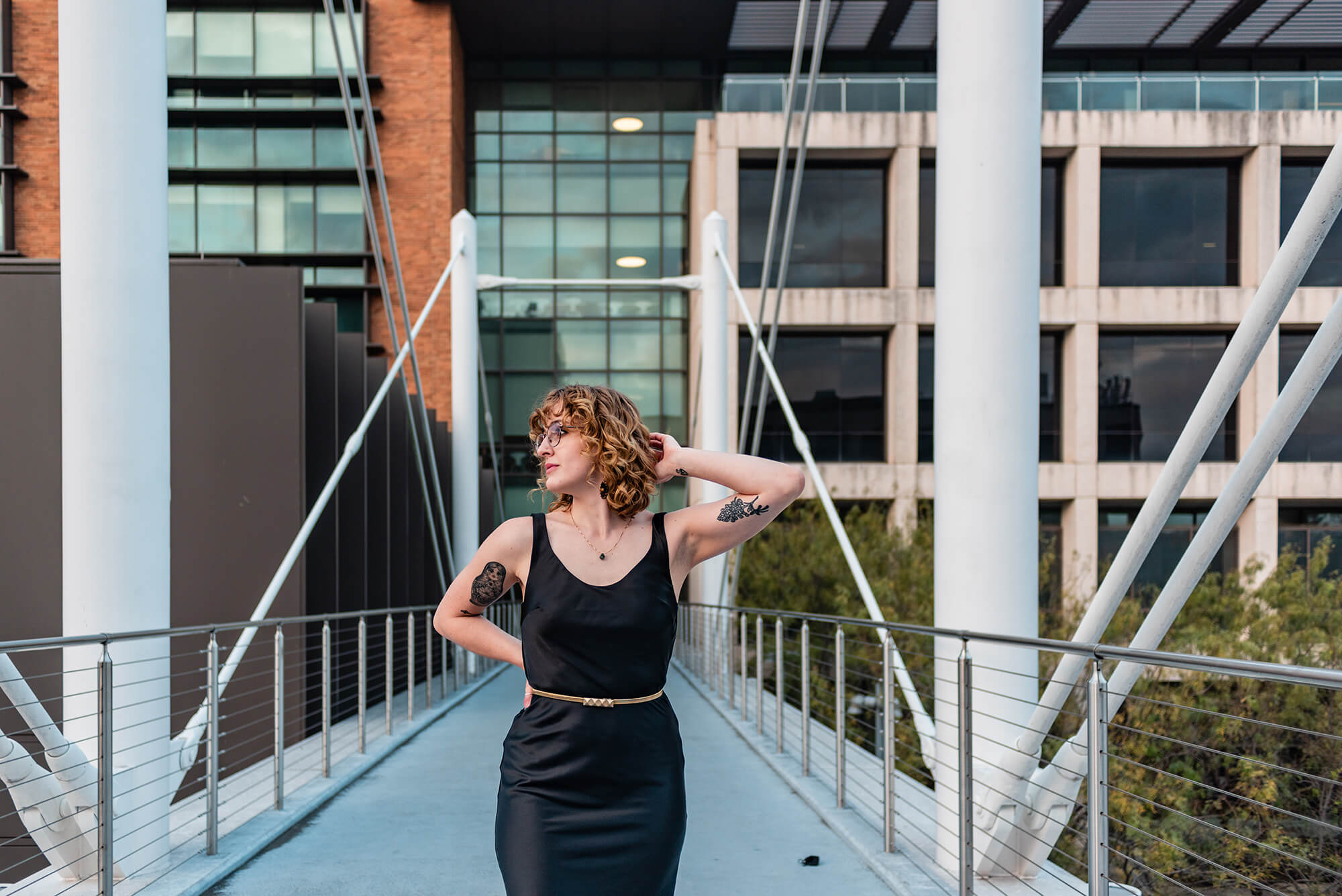 girl with strong pose for Capricorn themed zodiac sign themed photo session