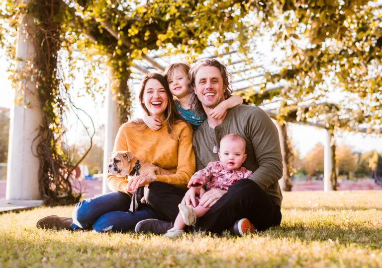 family at mueller lake park in austin texas