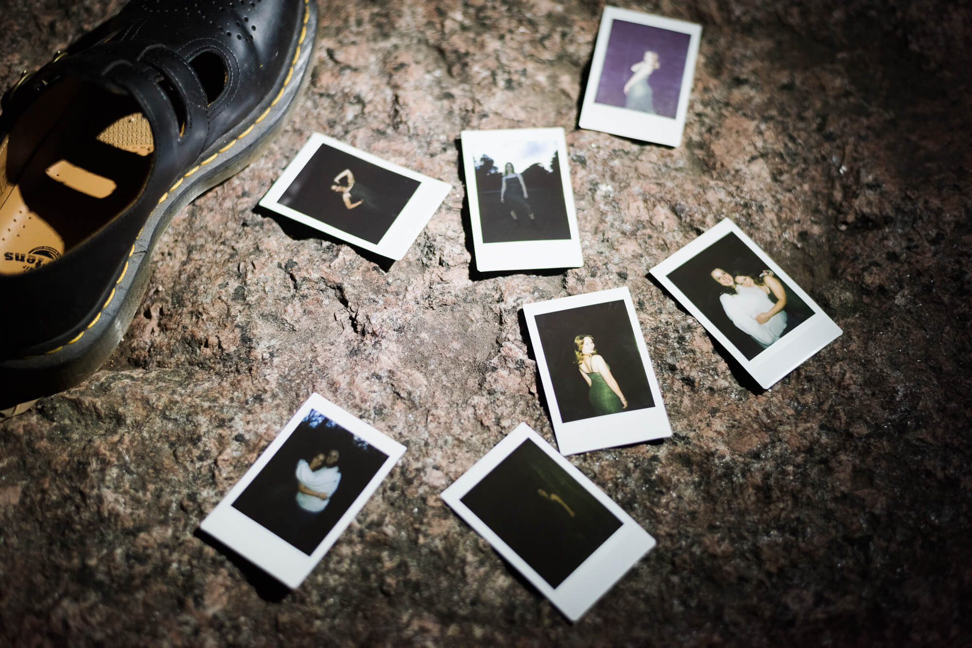 picture of dr martens and polaroids from a senior session