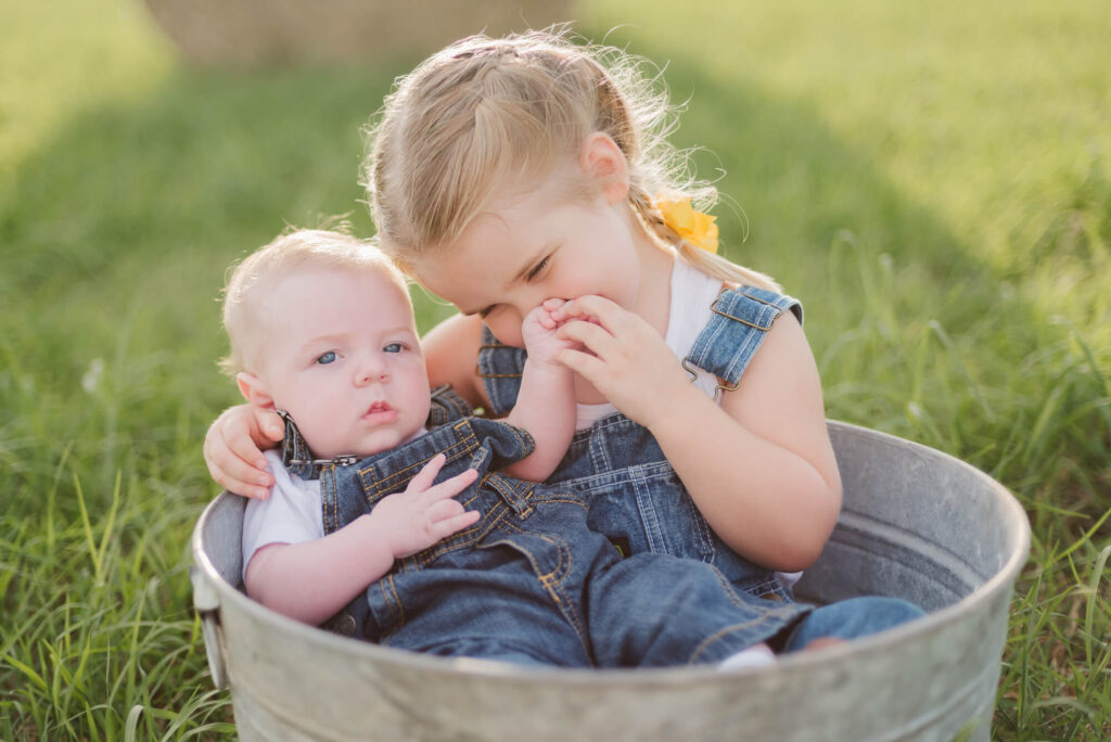 Milestone Moments on the Farm with Baby Brother and Big Sister
