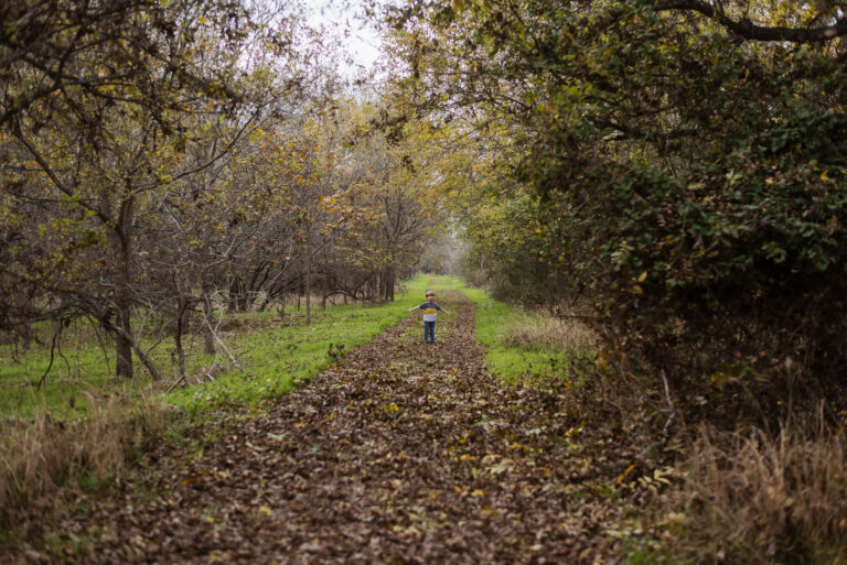 Atticus Turns Four: Outdoor Birthday Photos on Our Neighborhood Trail