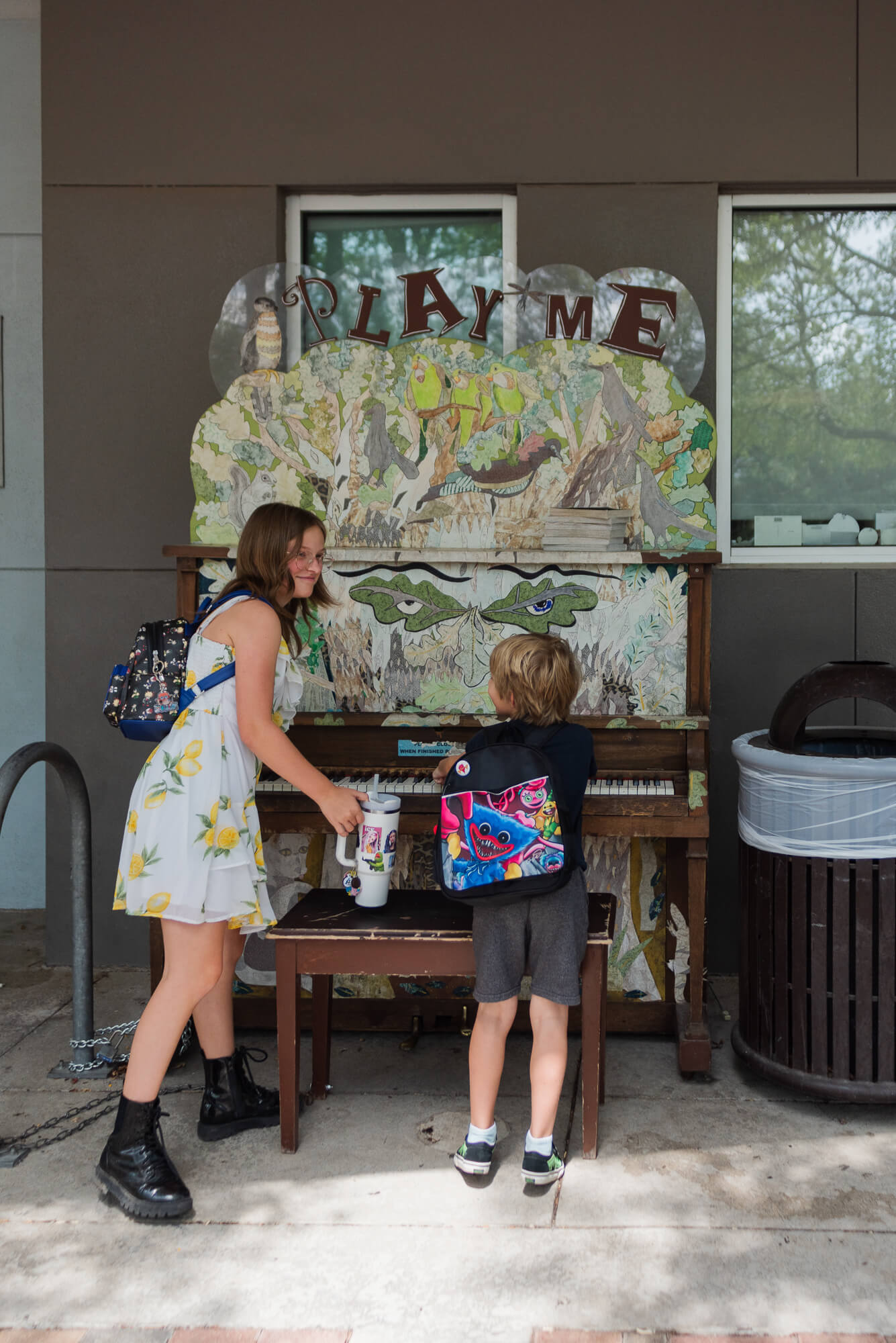 kids playing the piano at windsor park library branch