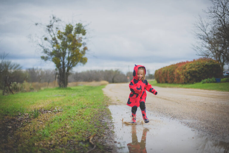 Puddle Jumping in the Spring Rain