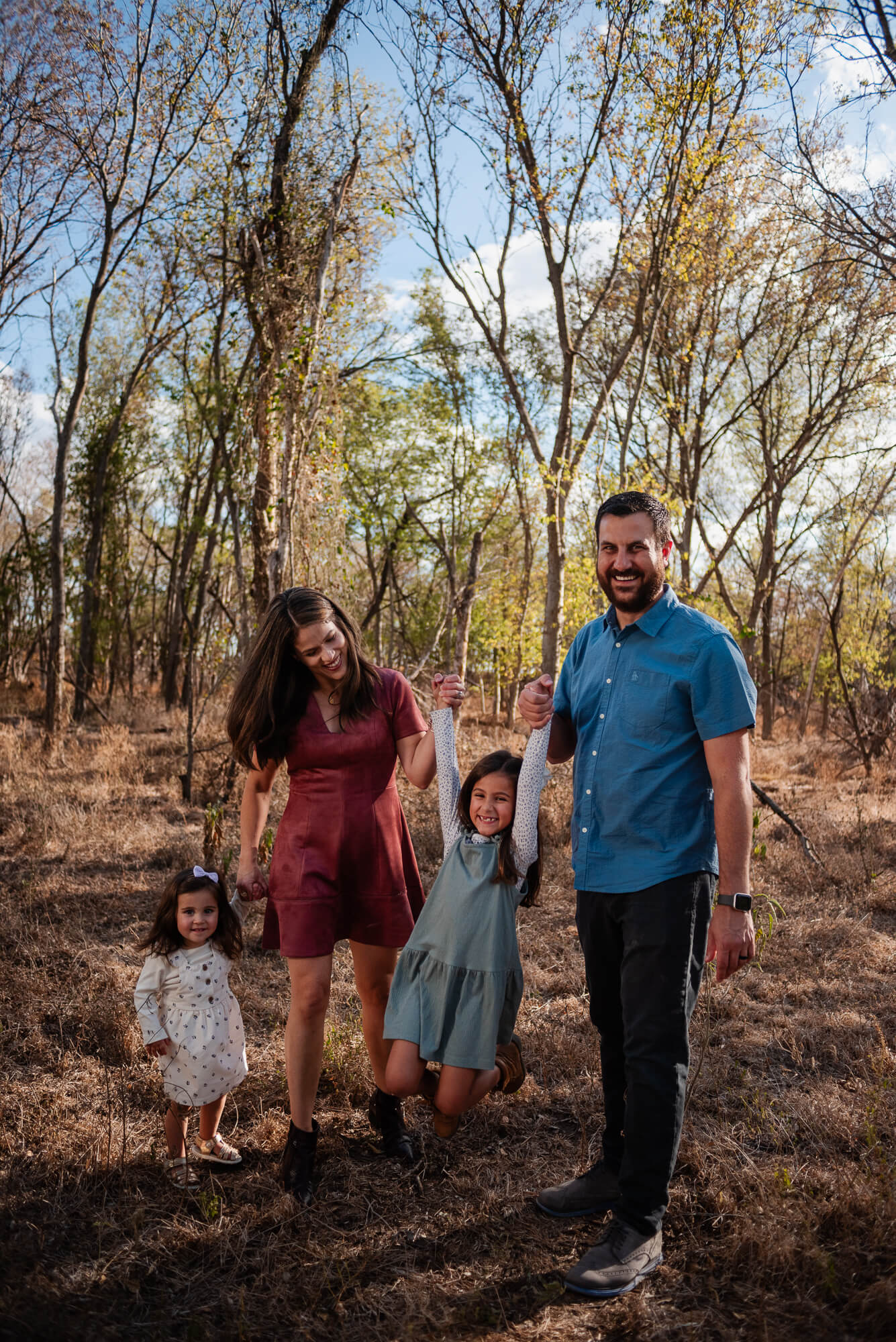 family portrait along the Colorado River Nature Trail, Austin, TX