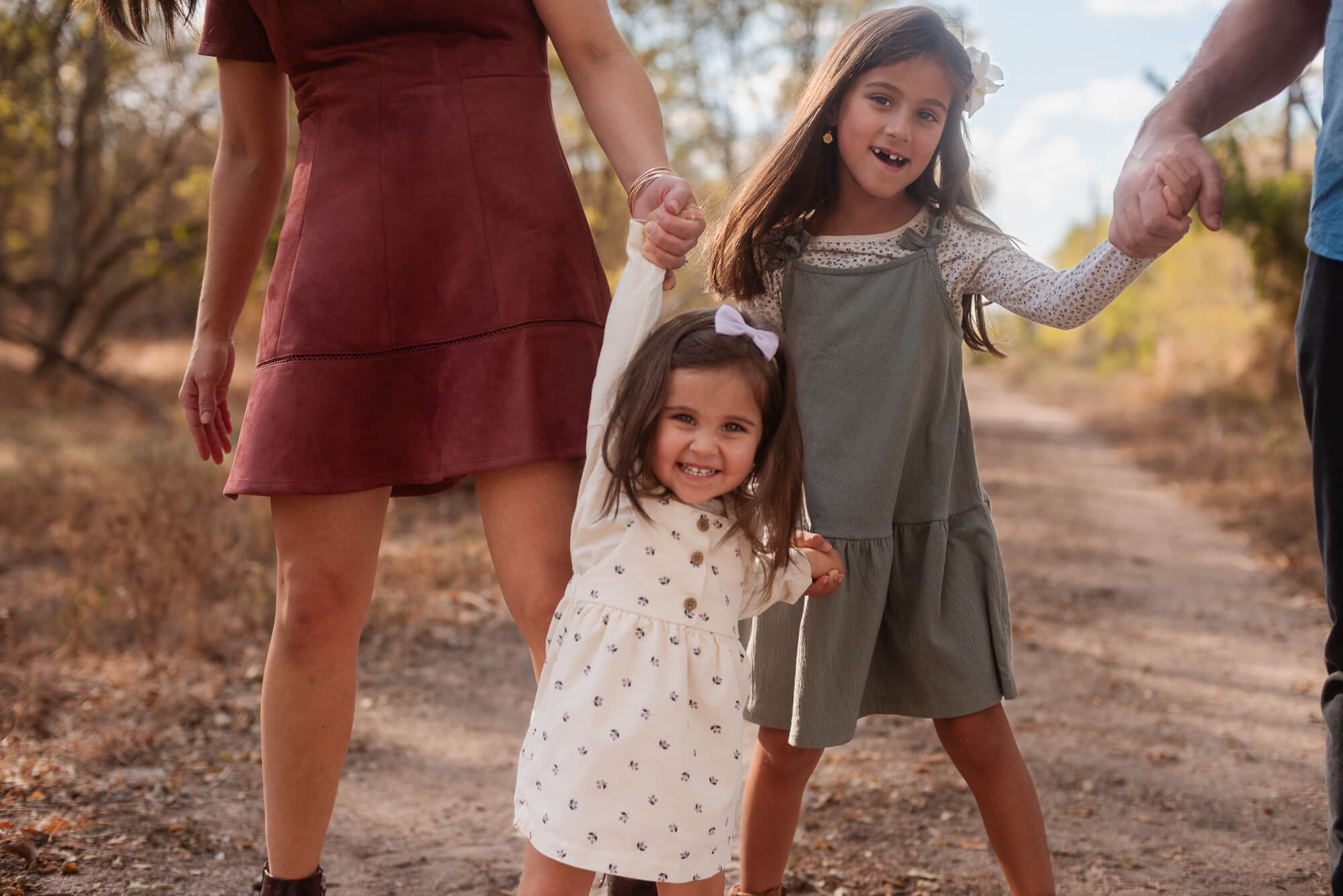 Candid, unposed family moment during a mini session