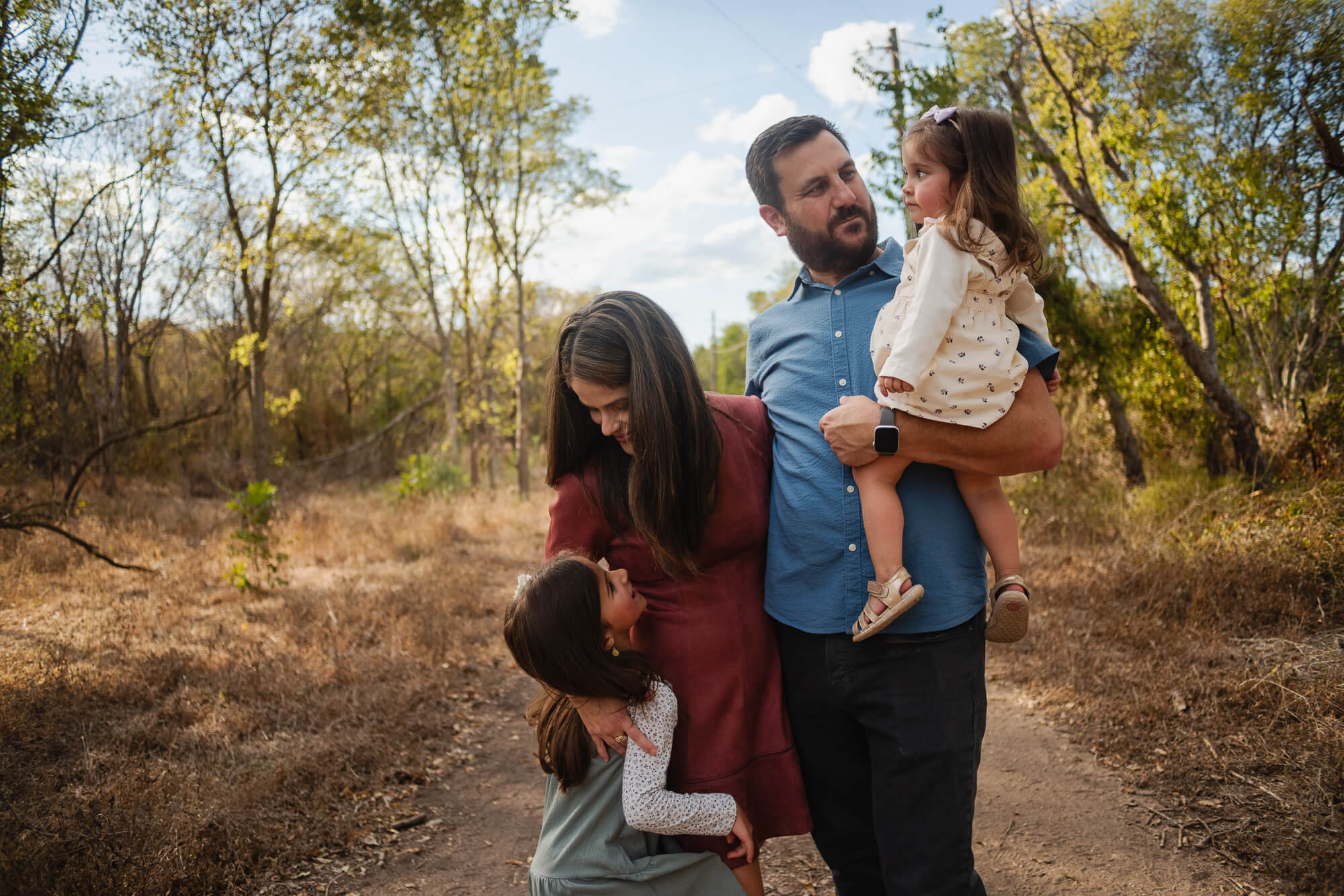 family portrait along the Colorado River Nature Trail, Austin, TX