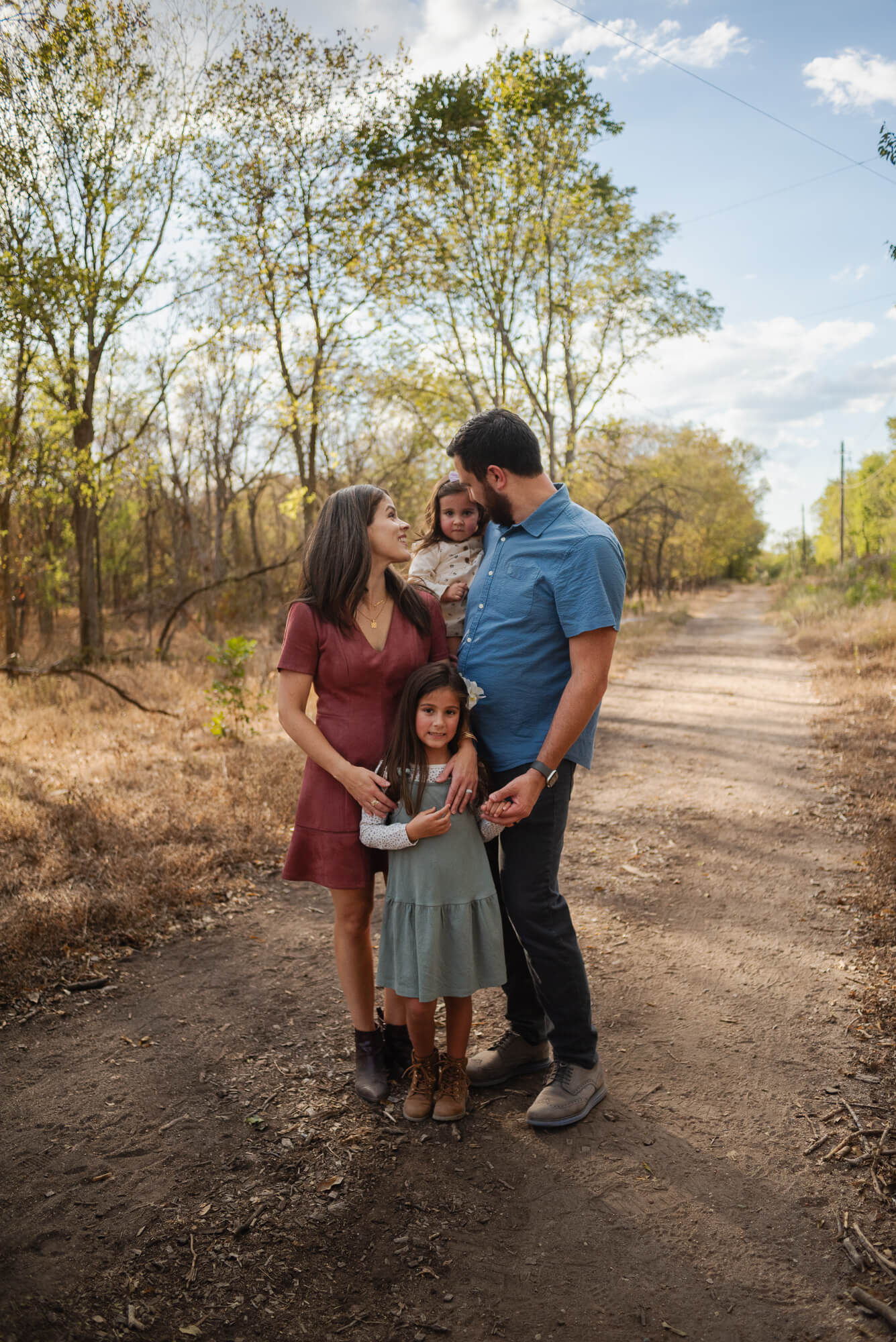 family portrait along the Colorado River Nature Trail, Austin, TX